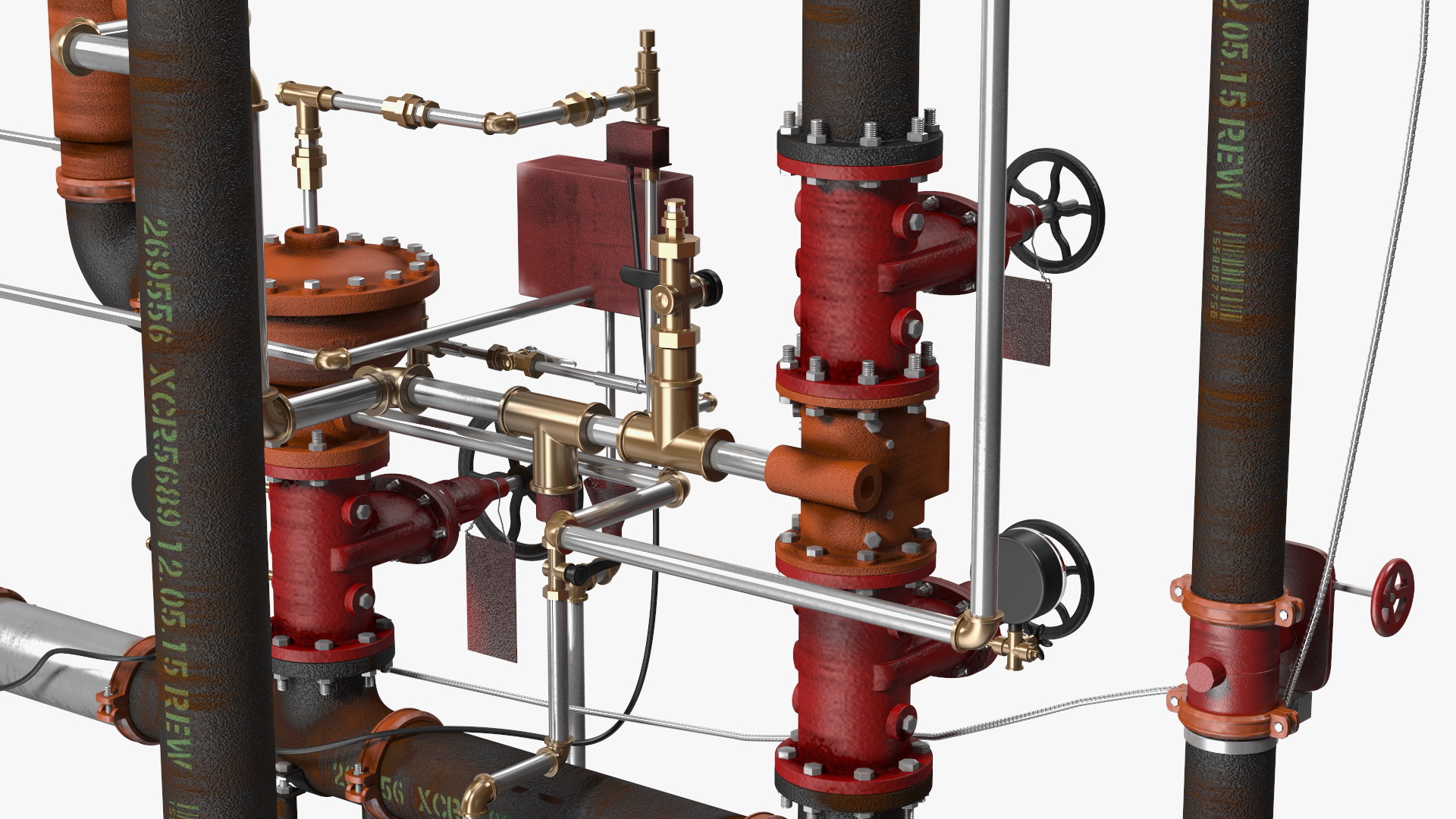 3D Industrial Pipeline and Valve System