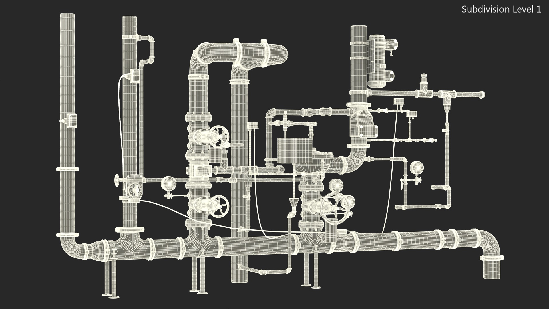 3D Industrial Pipeline and Valve System