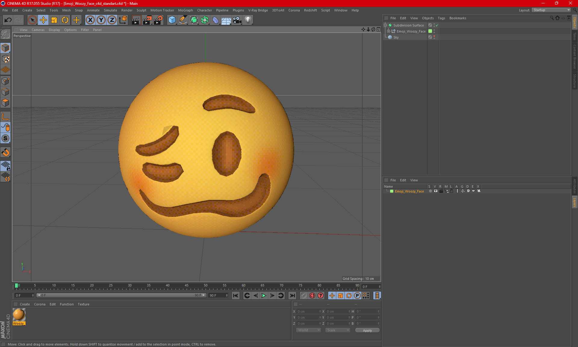 3D Emoji Woozy Face