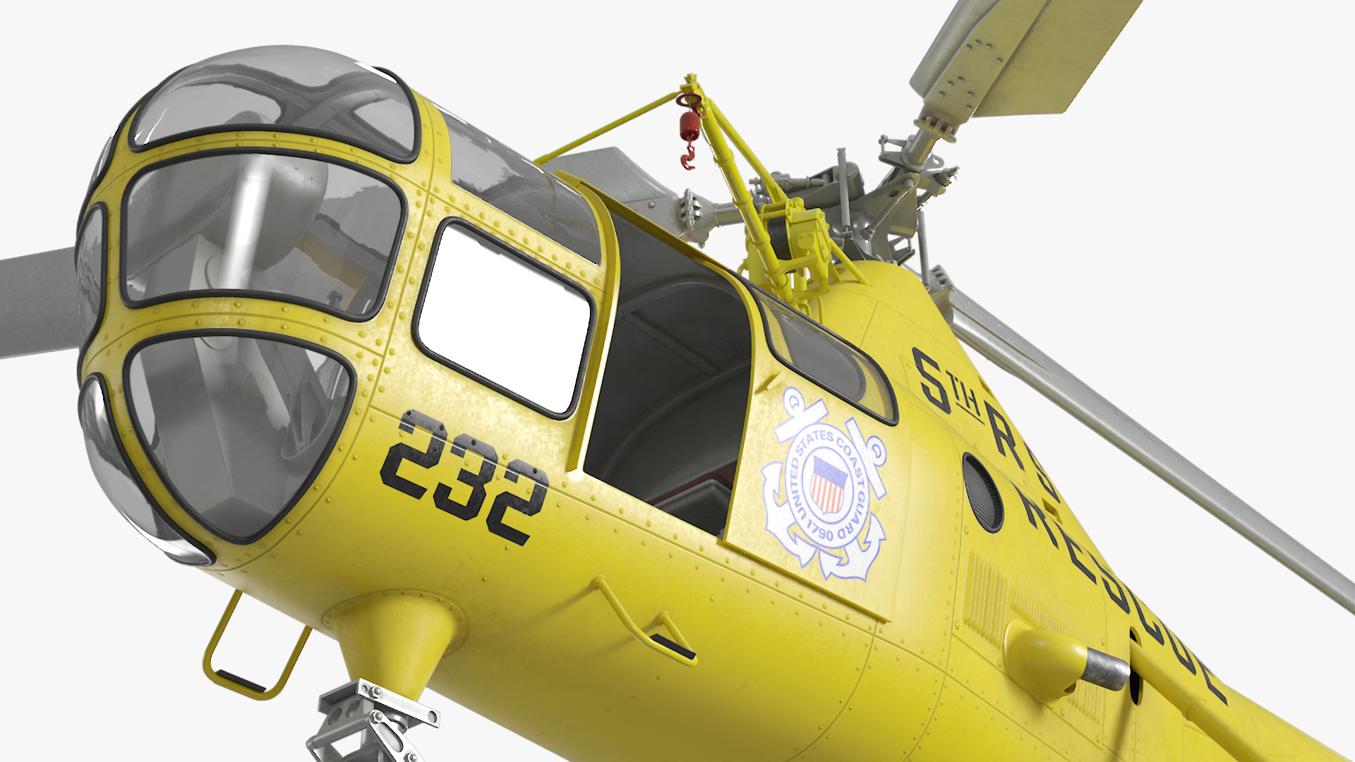 3D Search and Rescue Helicopter Sikorsky H-5 Rigged model