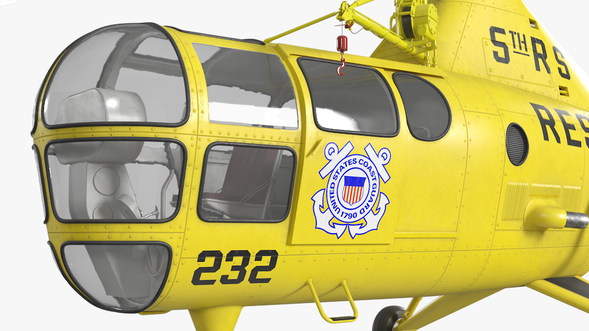 3D Search and Rescue Helicopter Sikorsky H-5 Rigged model