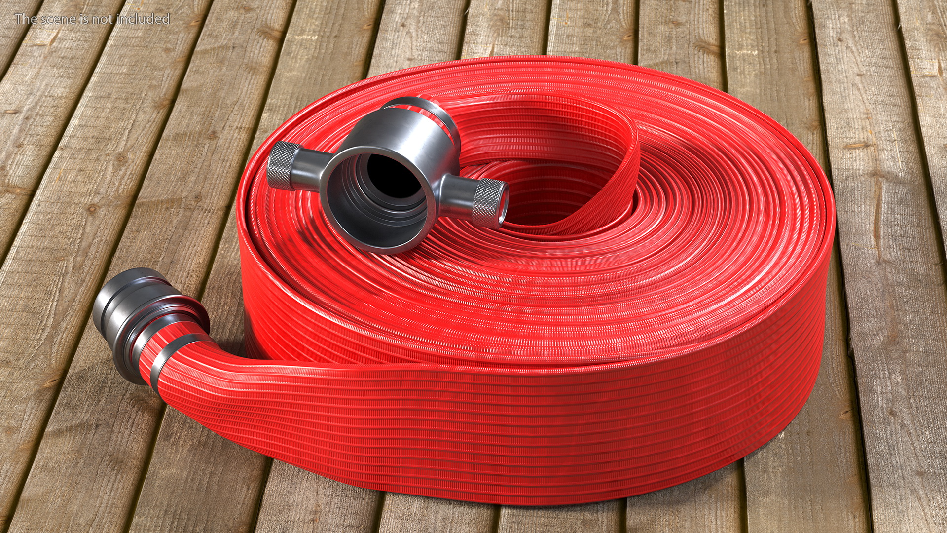 3D model Coiled Fire Hose Red