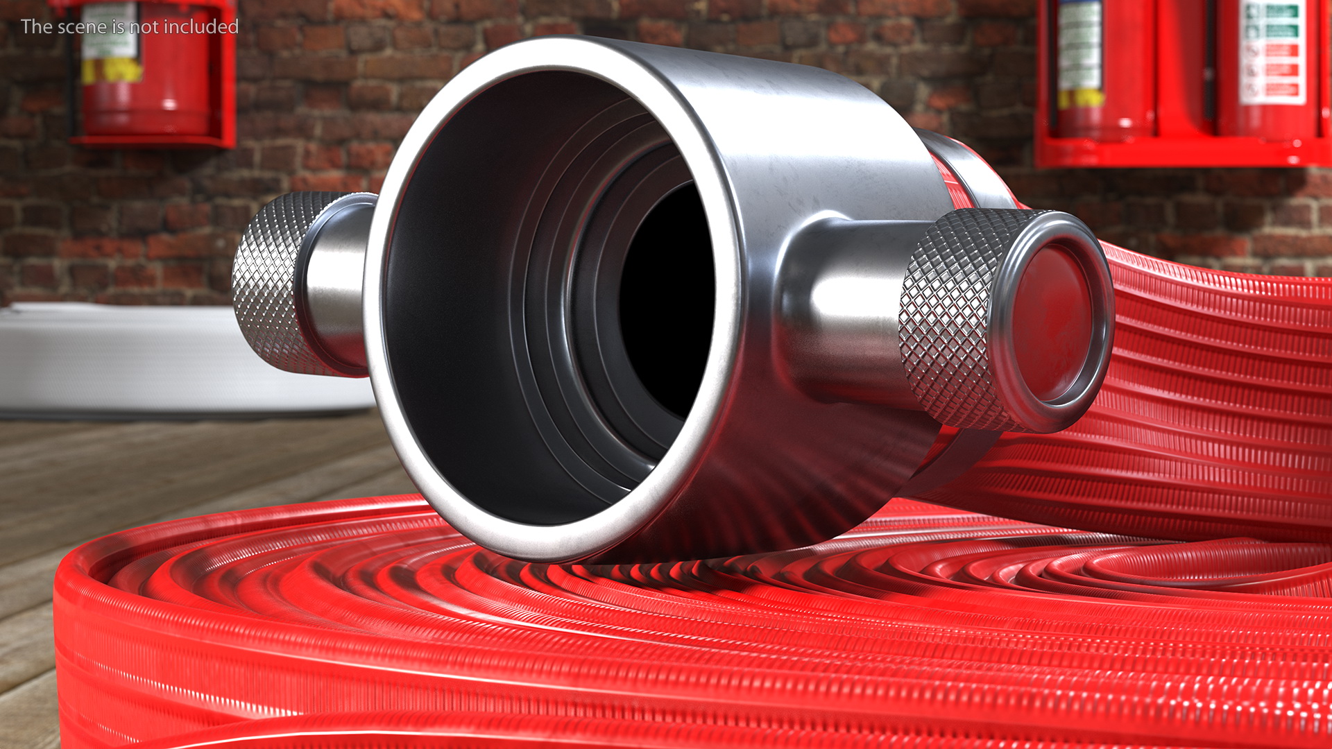 3D model Coiled Fire Hose Red