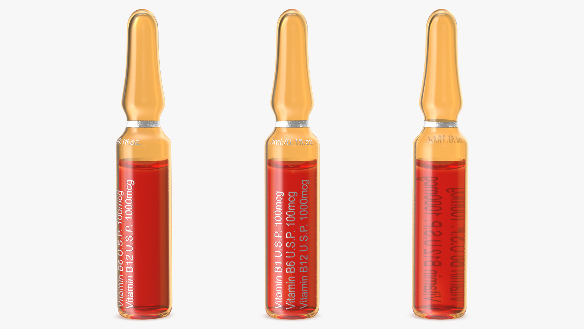 3D model Vitamin B Complex 3ml Amber Ampoule