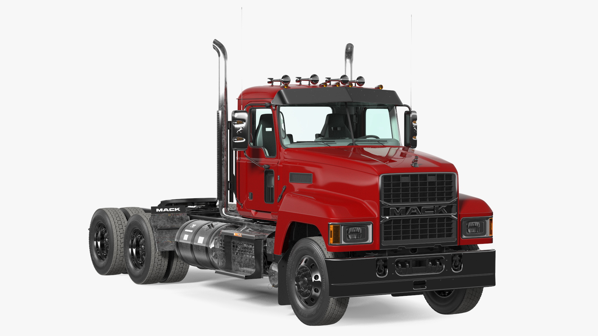 Semi Truck Mack Red 3D model