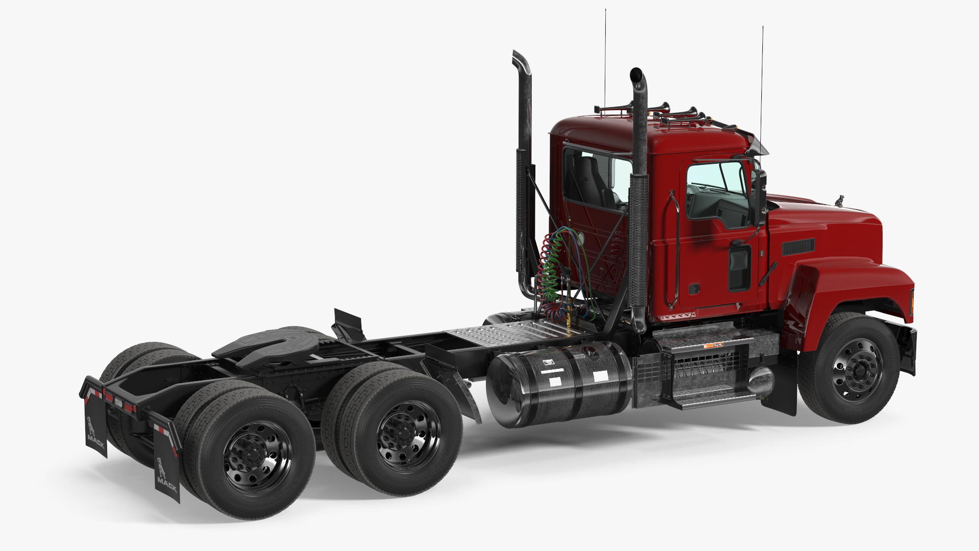 Semi Truck Mack Red 3D model