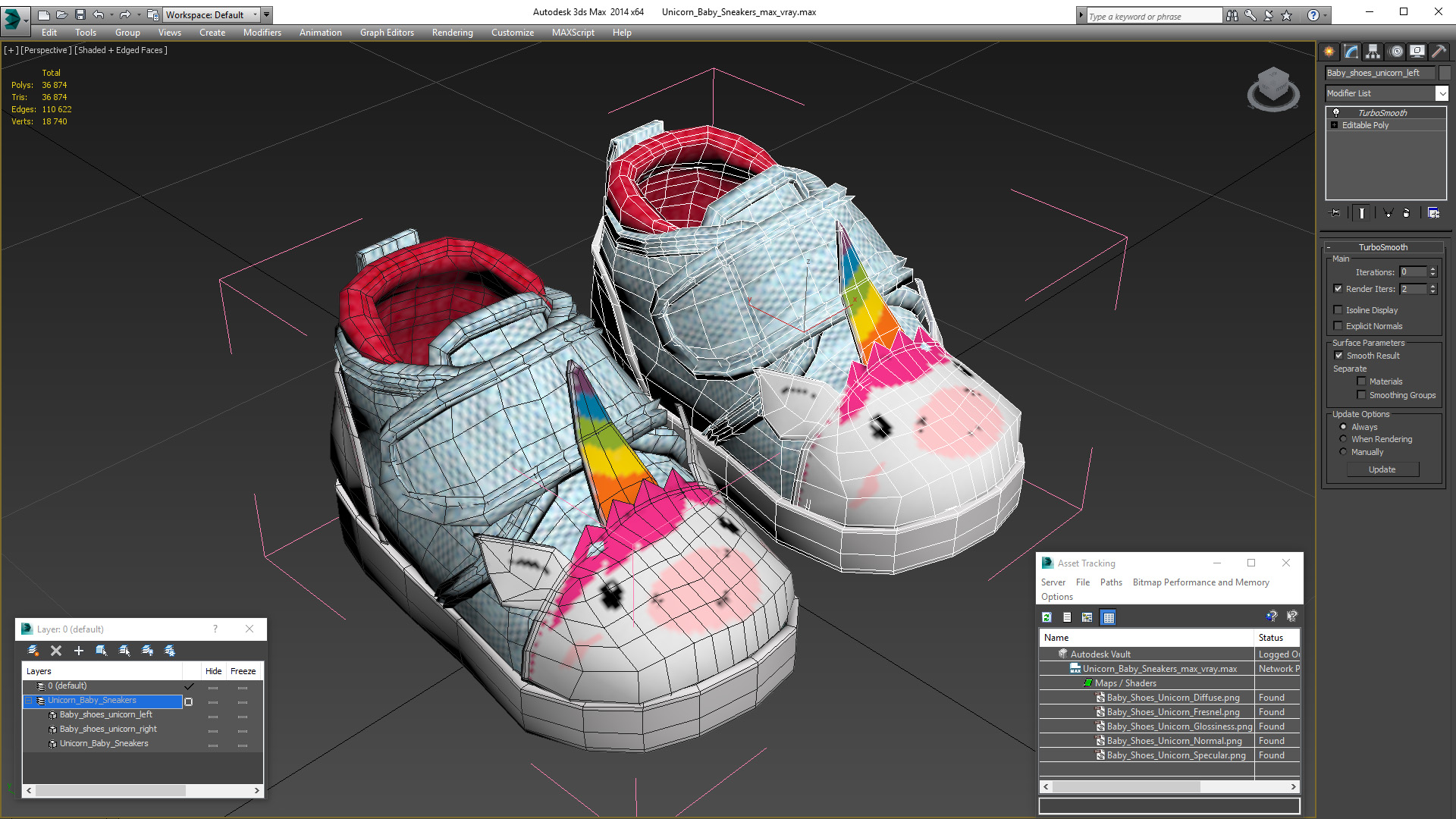 3D Unicorn Baby Sneakers