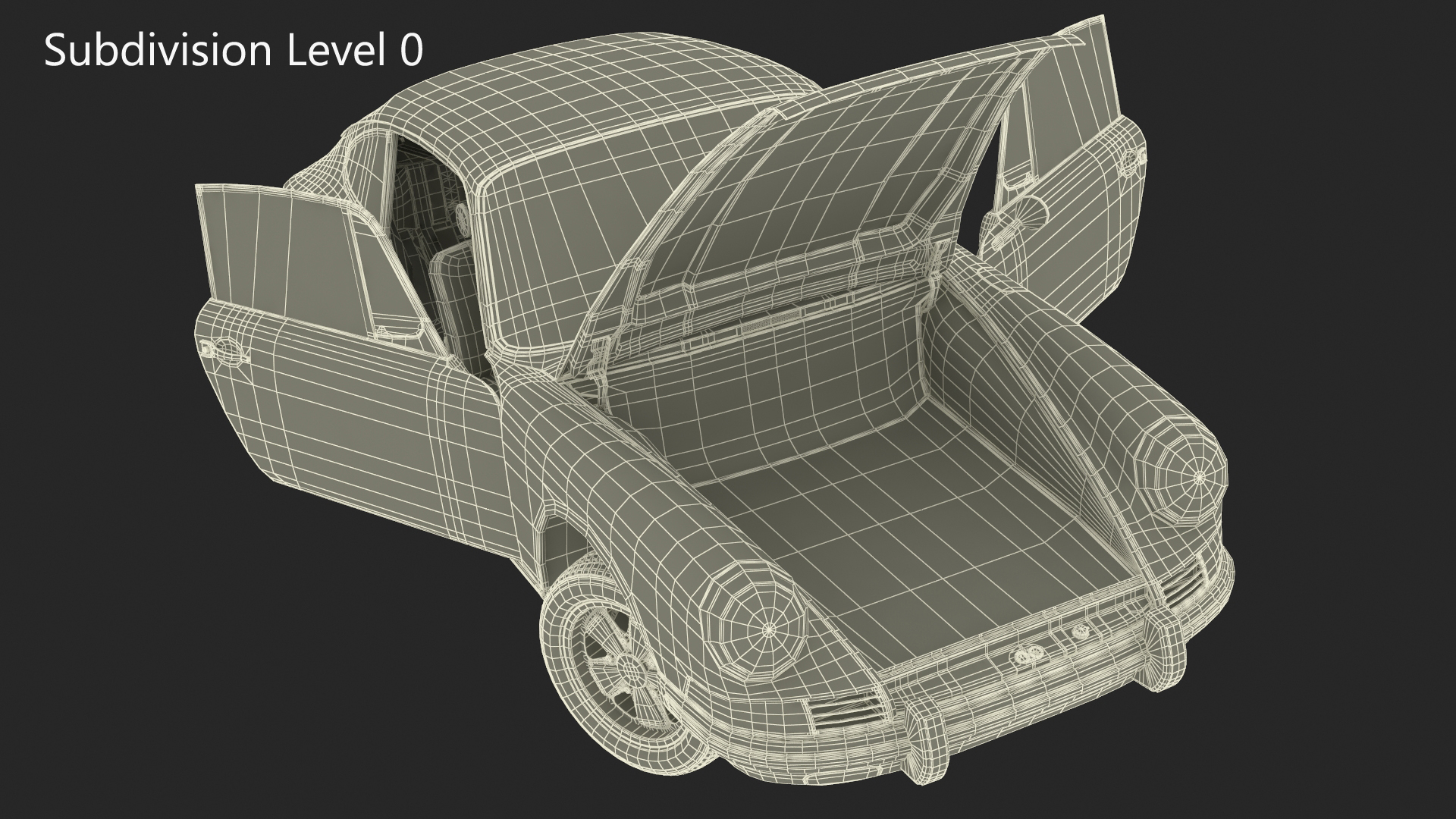 3D White Porsche 911 1968 Rigged for Maya model