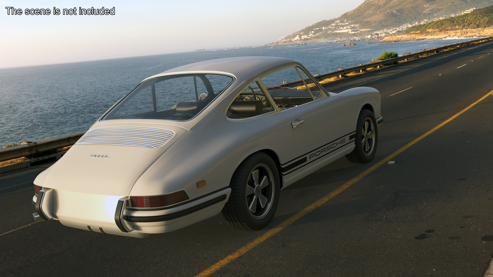 3D White Porsche 911 1968 Rigged for Maya model