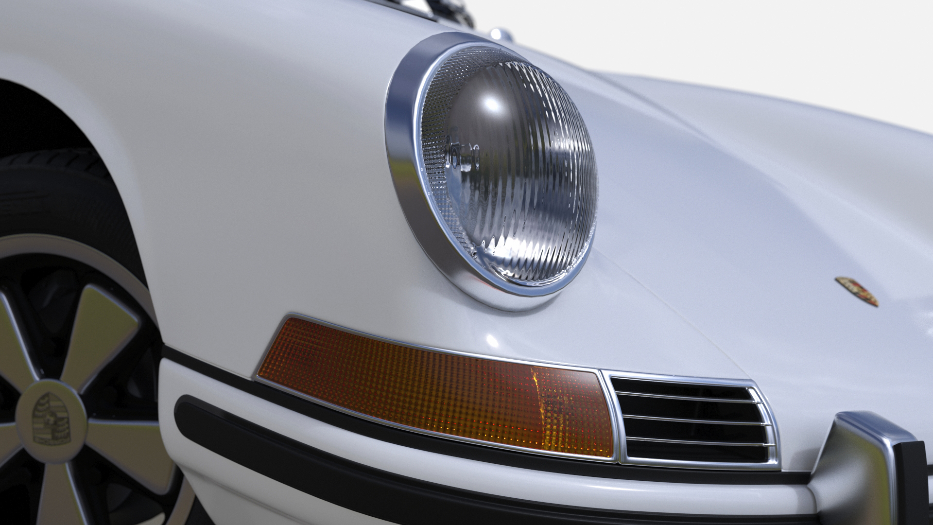 3D White Porsche 911 1968 Rigged for Maya model