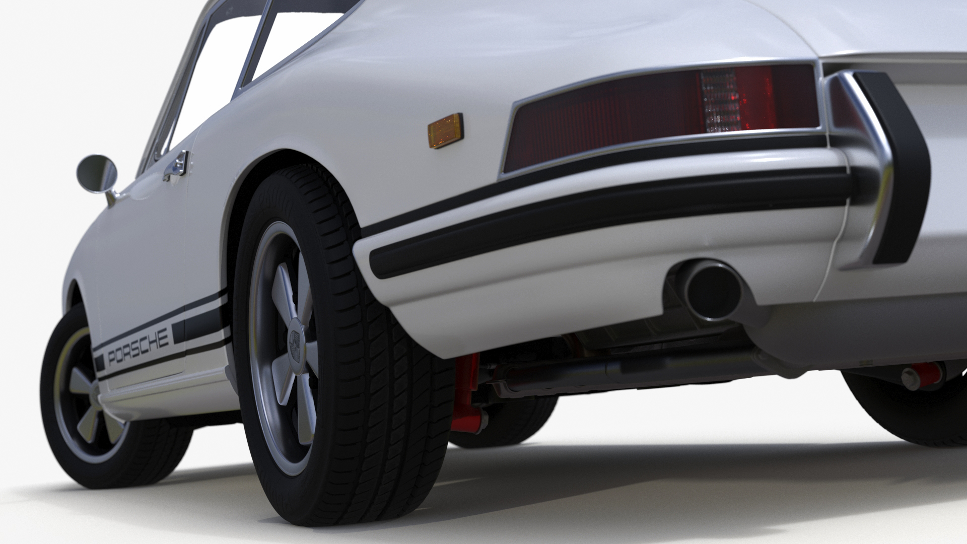 3D White Porsche 911 1968 Rigged for Maya model