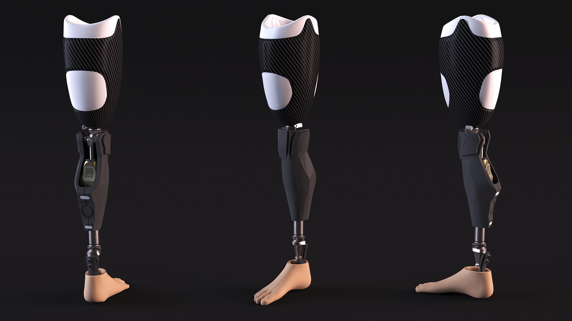 Man Wearing Lower Limb Prosthesis Rigged for Maya 3D model