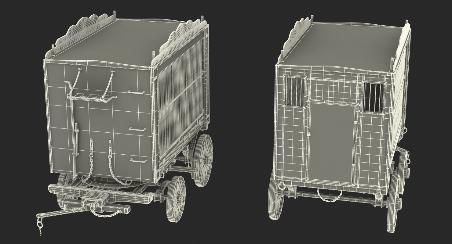 3D Tiger in Circus Wagon