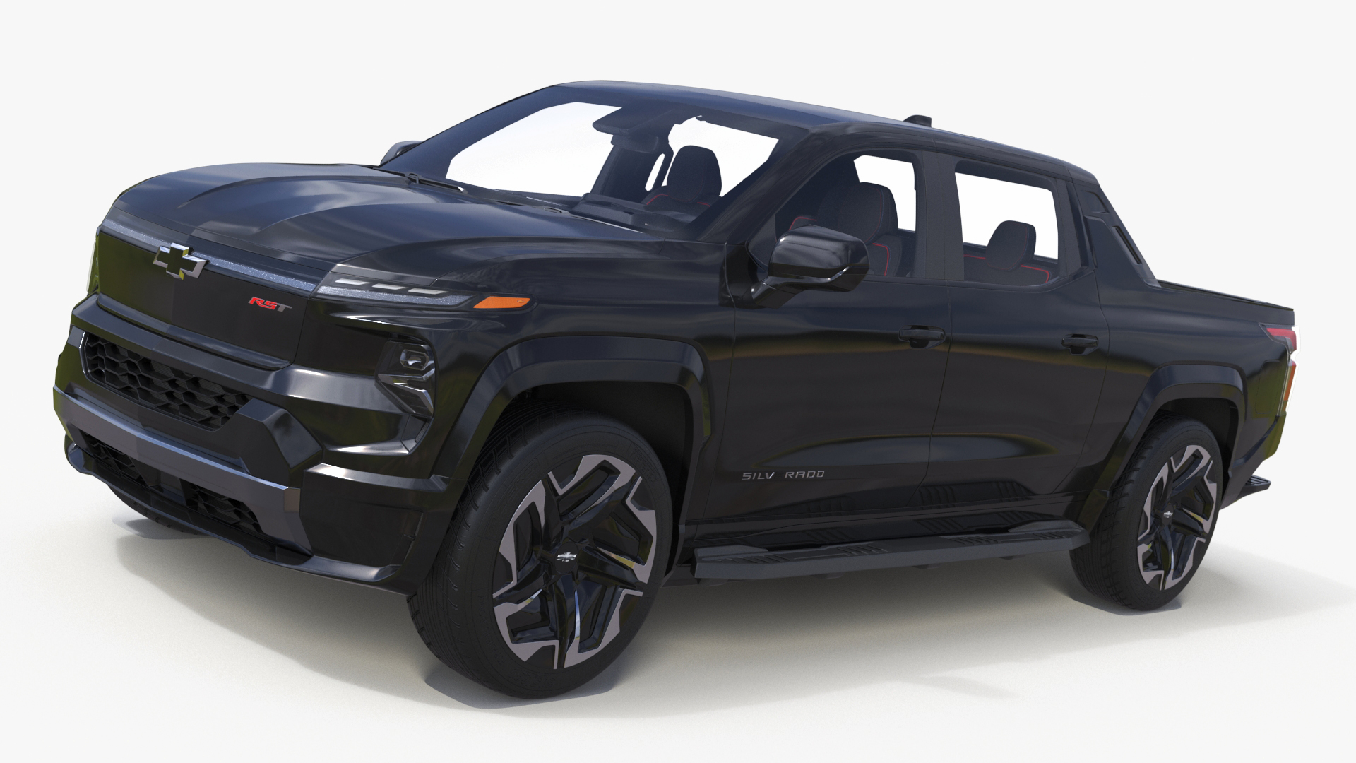 3D Black Chevrolet Silverado EV RST 2024 Simplified model