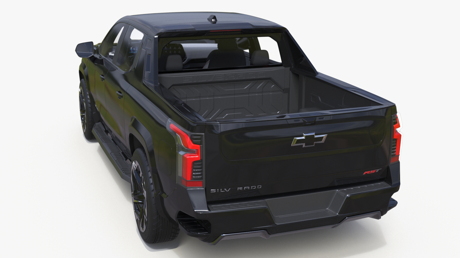 3D Black Chevrolet Silverado EV RST 2024 Simplified model