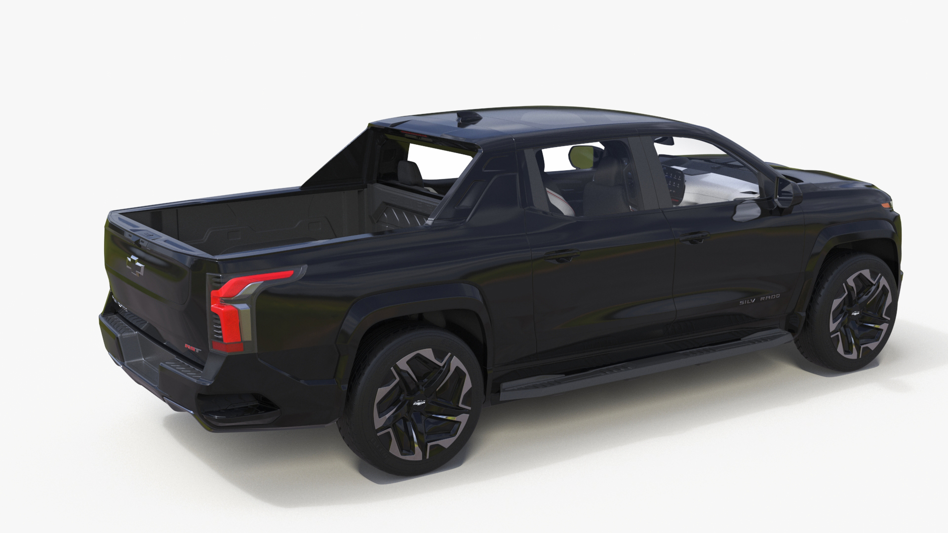 3D Black Chevrolet Silverado EV RST 2024 Simplified model