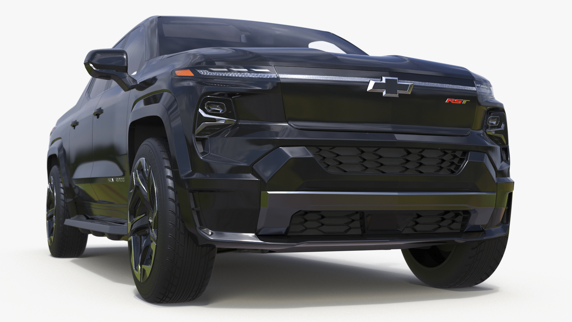 3D Black Chevrolet Silverado EV RST 2024 Simplified model