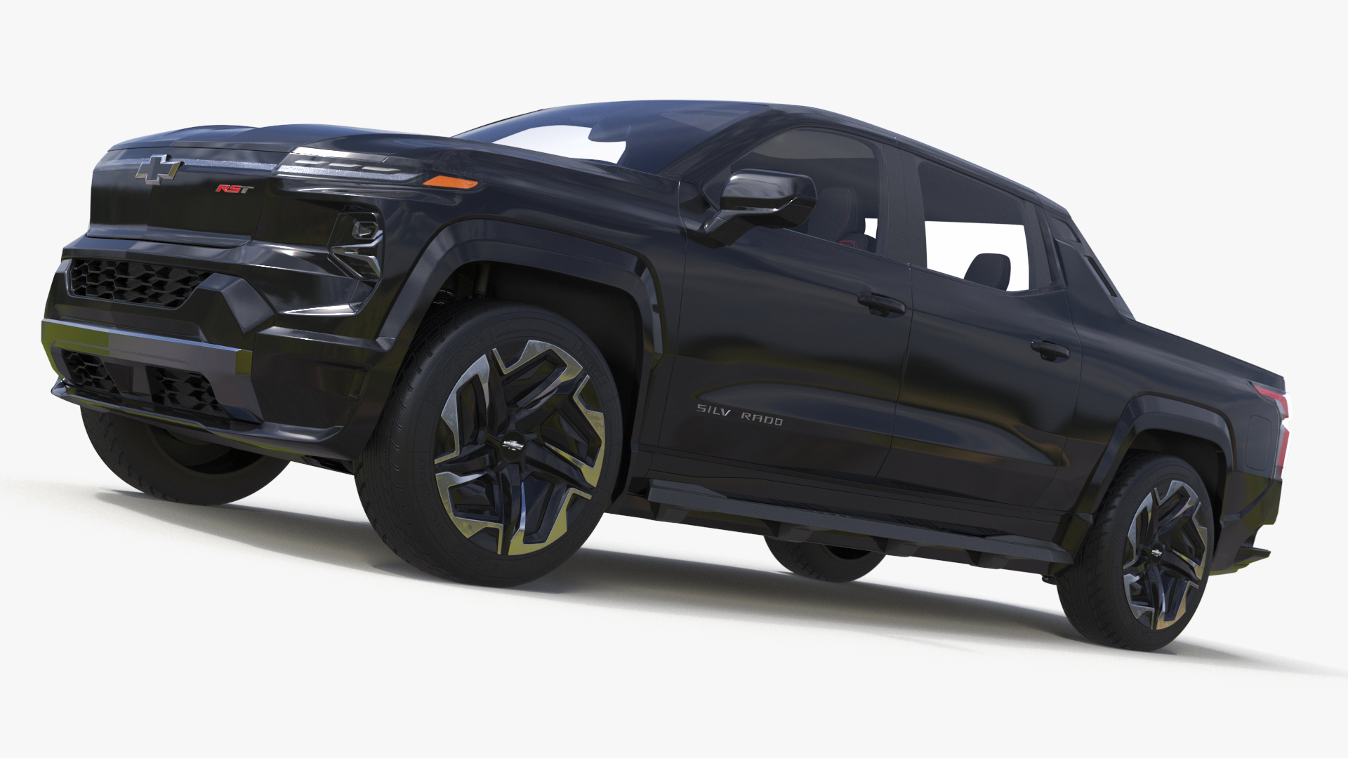 3D Black Chevrolet Silverado EV RST 2024 Simplified model