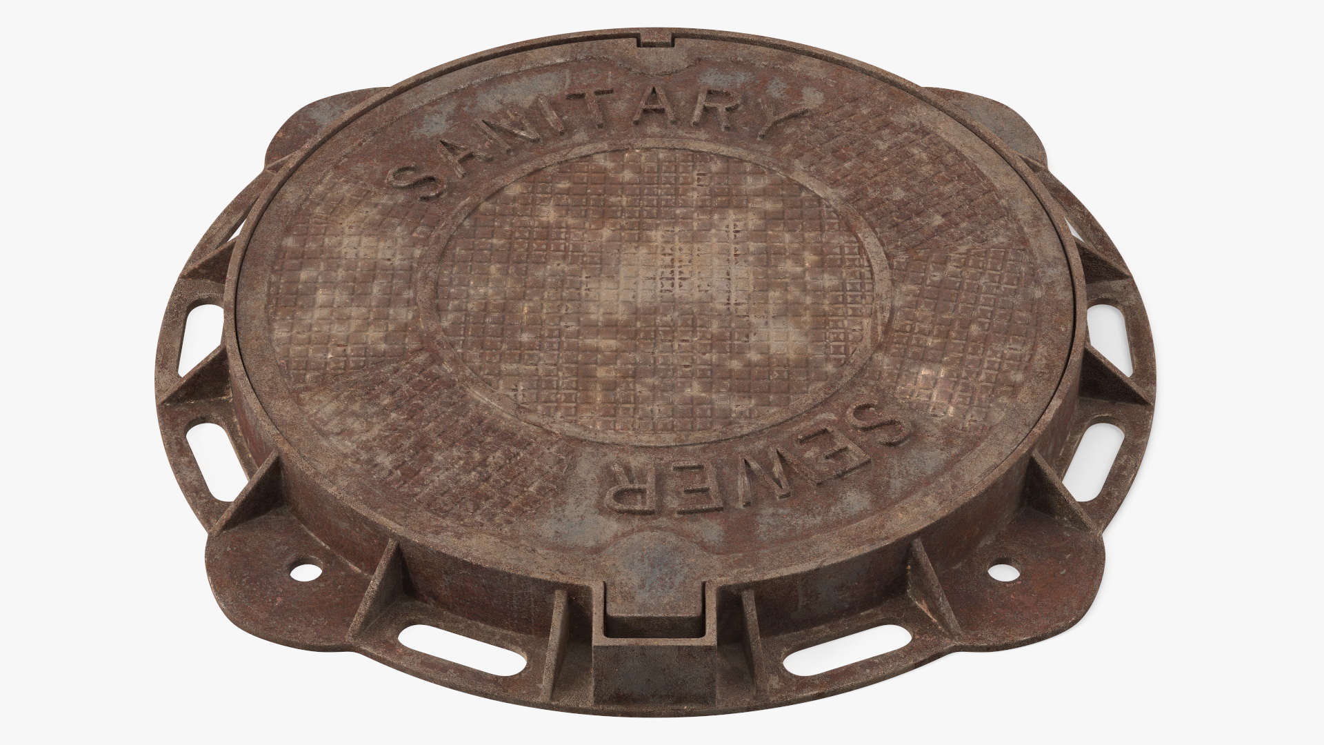 3D Rusty Sewer Cover Lid