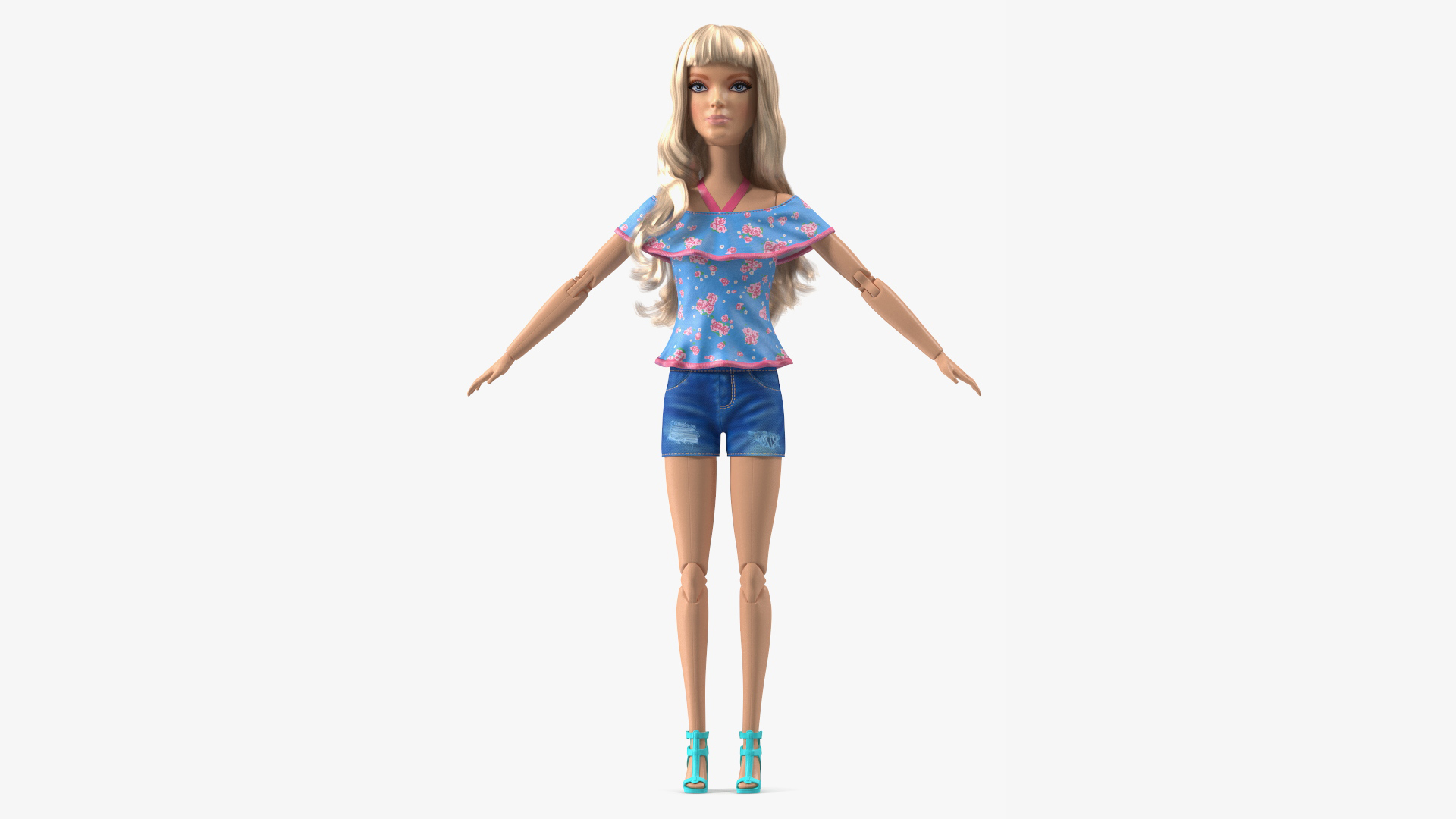 Barbie Doll Jeans Style Rigged for Modo 3D model