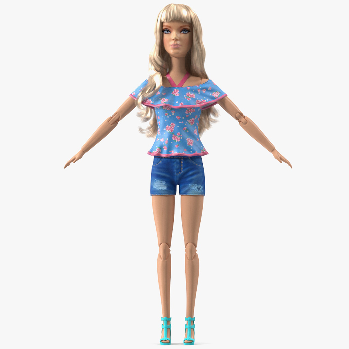 Barbie Doll Jeans Style Rigged for Modo 3D model