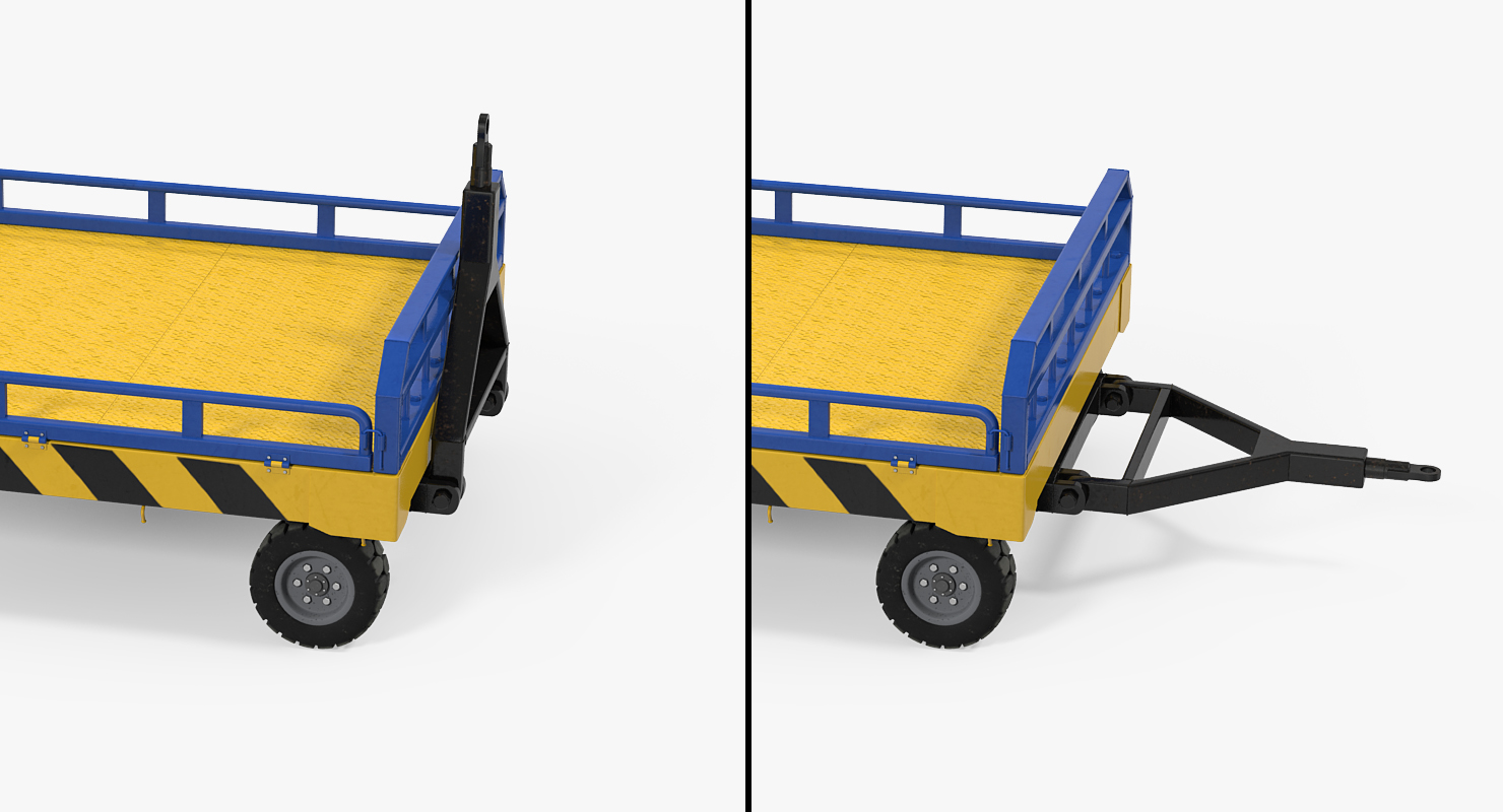 Airport Transport Trailer Low Bed Platform 3D