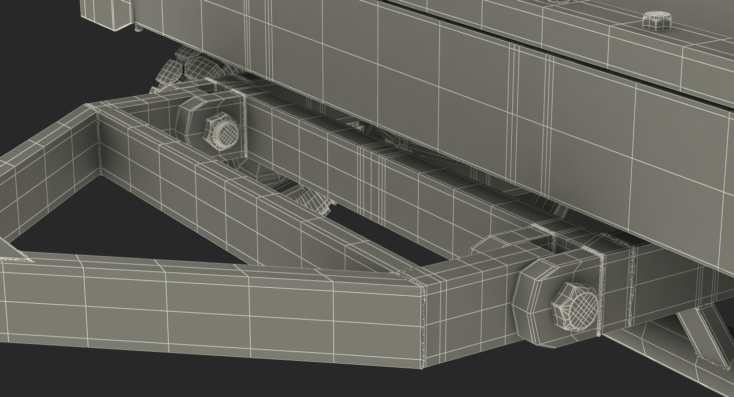 Airport Transport Trailer Low Bed Platform 3D