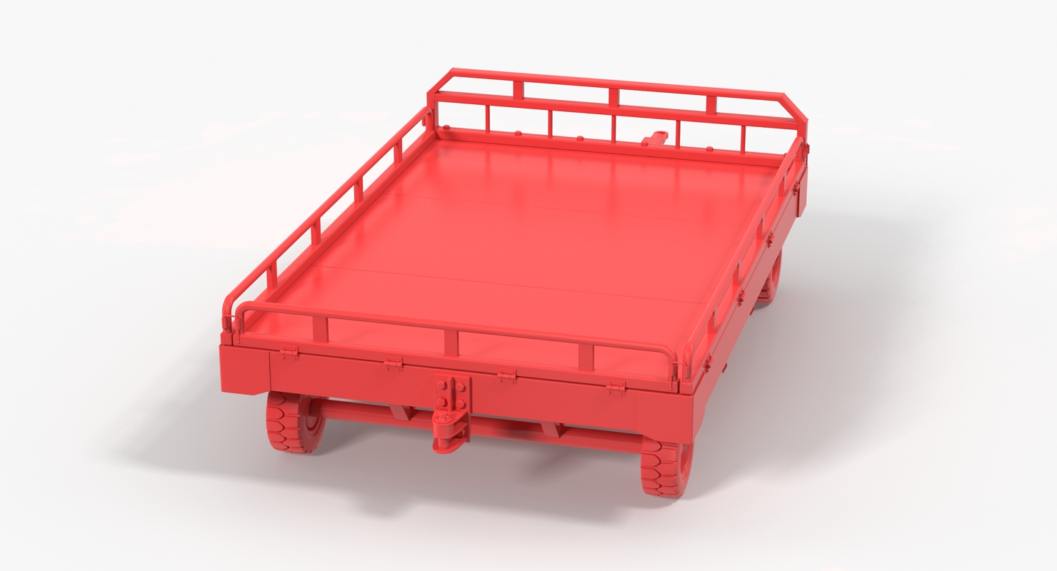 Airport Transport Trailer Low Bed Platform 3D