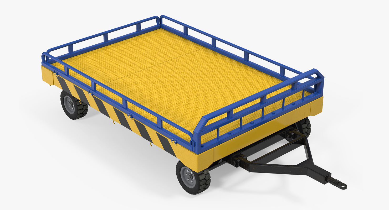 Airport Transport Trailer Low Bed Platform 3D