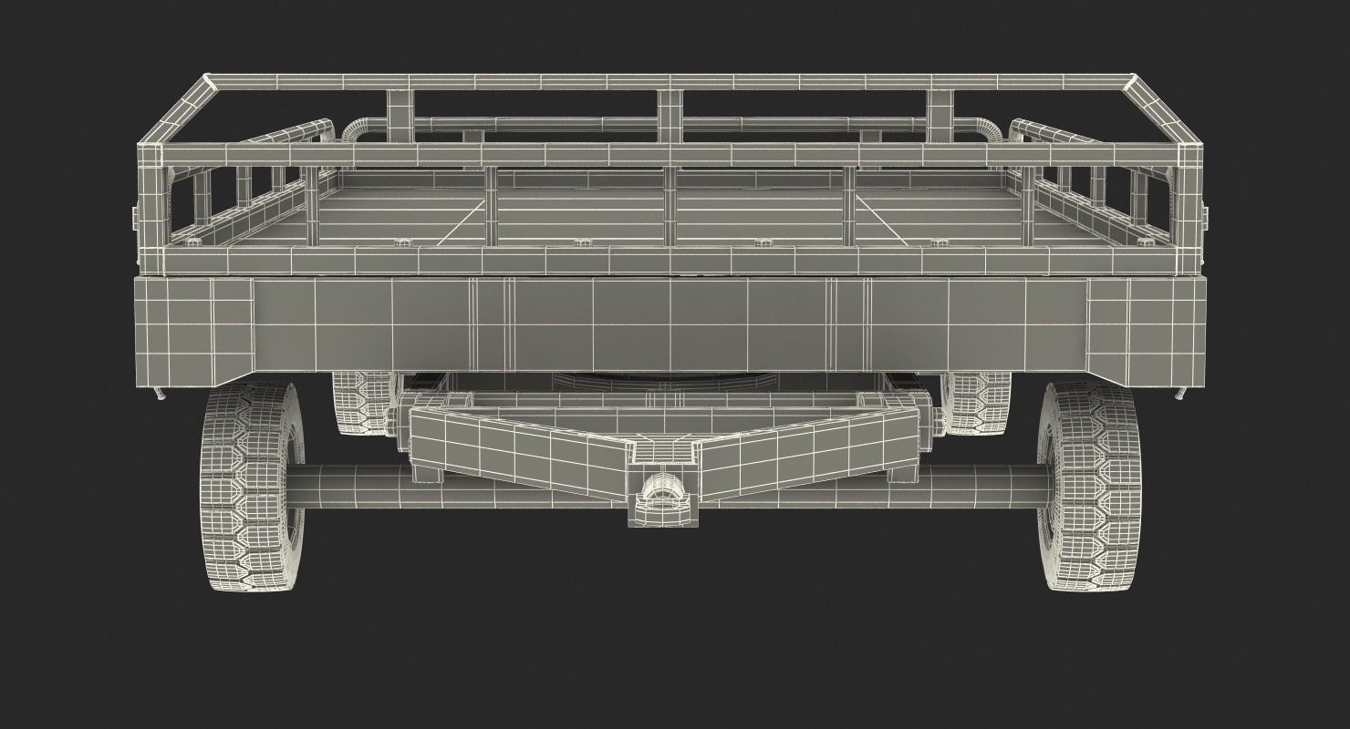 Airport Transport Trailer Low Bed Platform 3D