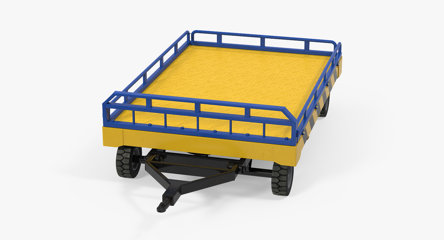 Airport Transport Trailer Low Bed Platform 3D