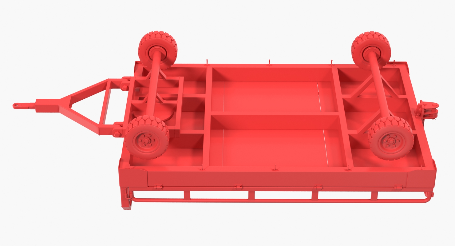 Airport Transport Trailer Low Bed Platform 3D