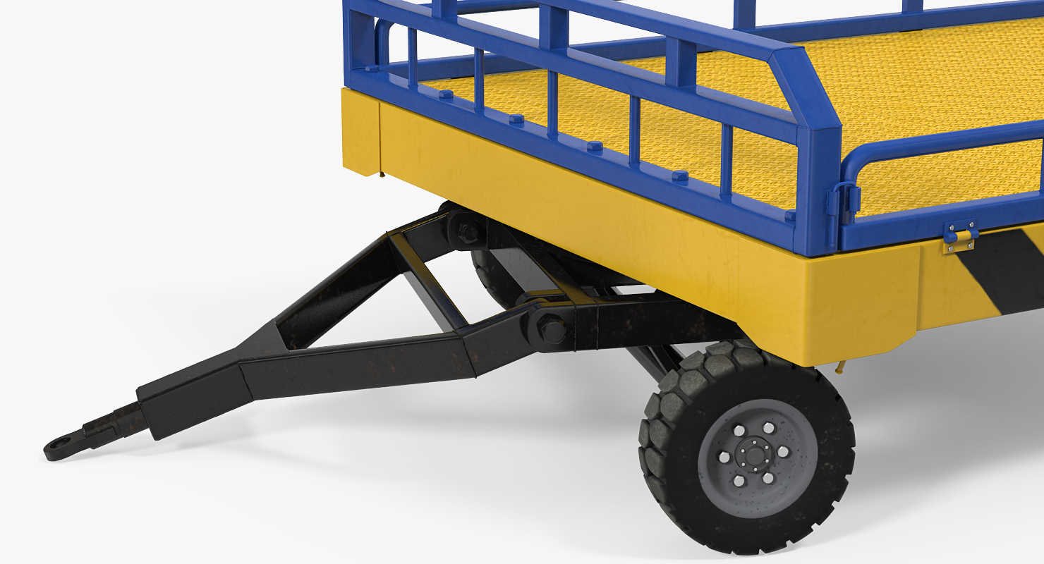 Airport Transport Trailer Low Bed Platform 3D