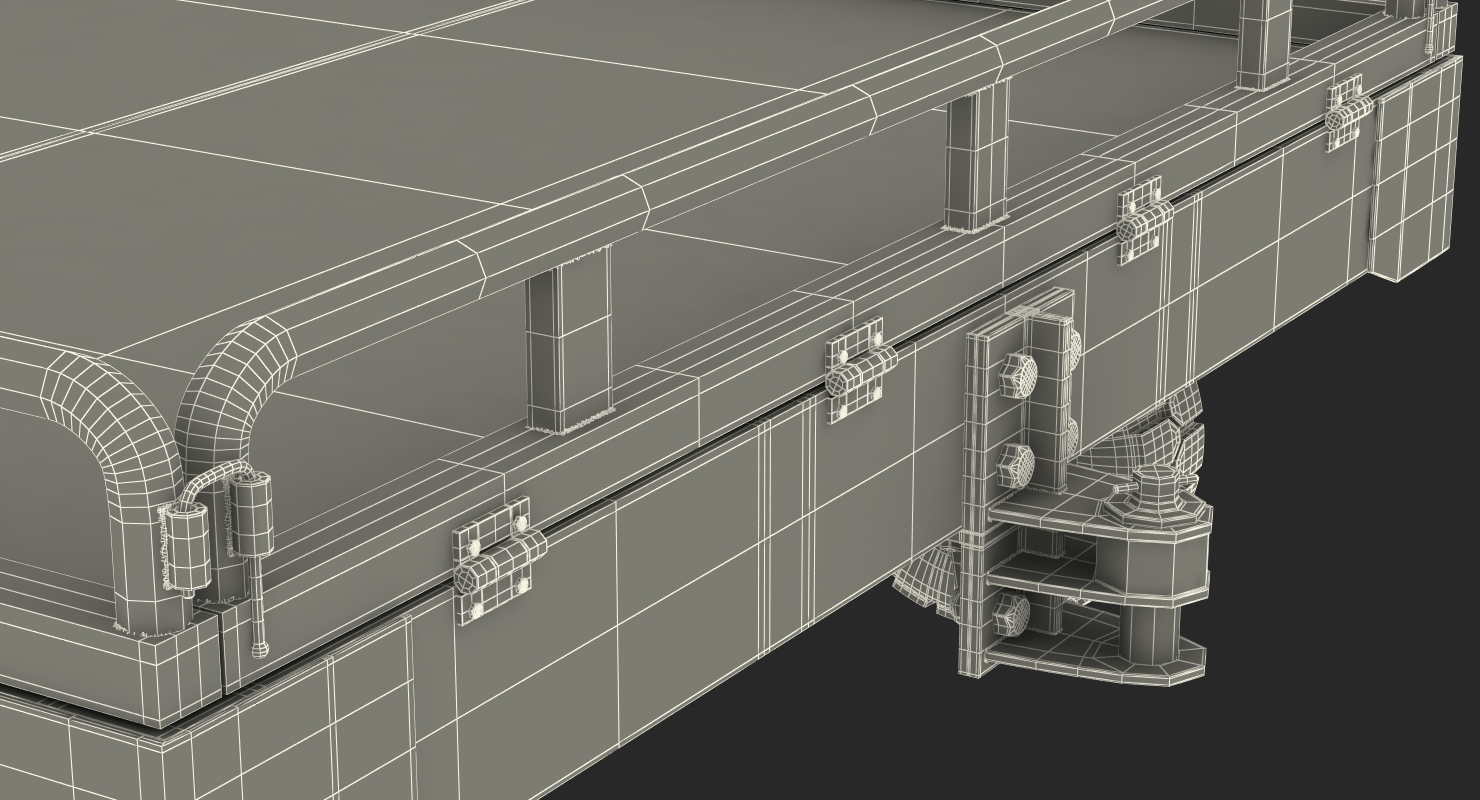 Airport Transport Trailer Low Bed Platform 3D