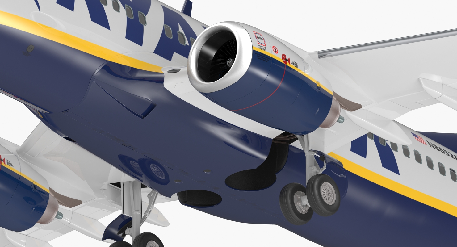 Boeing 737 700 Ryanair Rigged 3D model