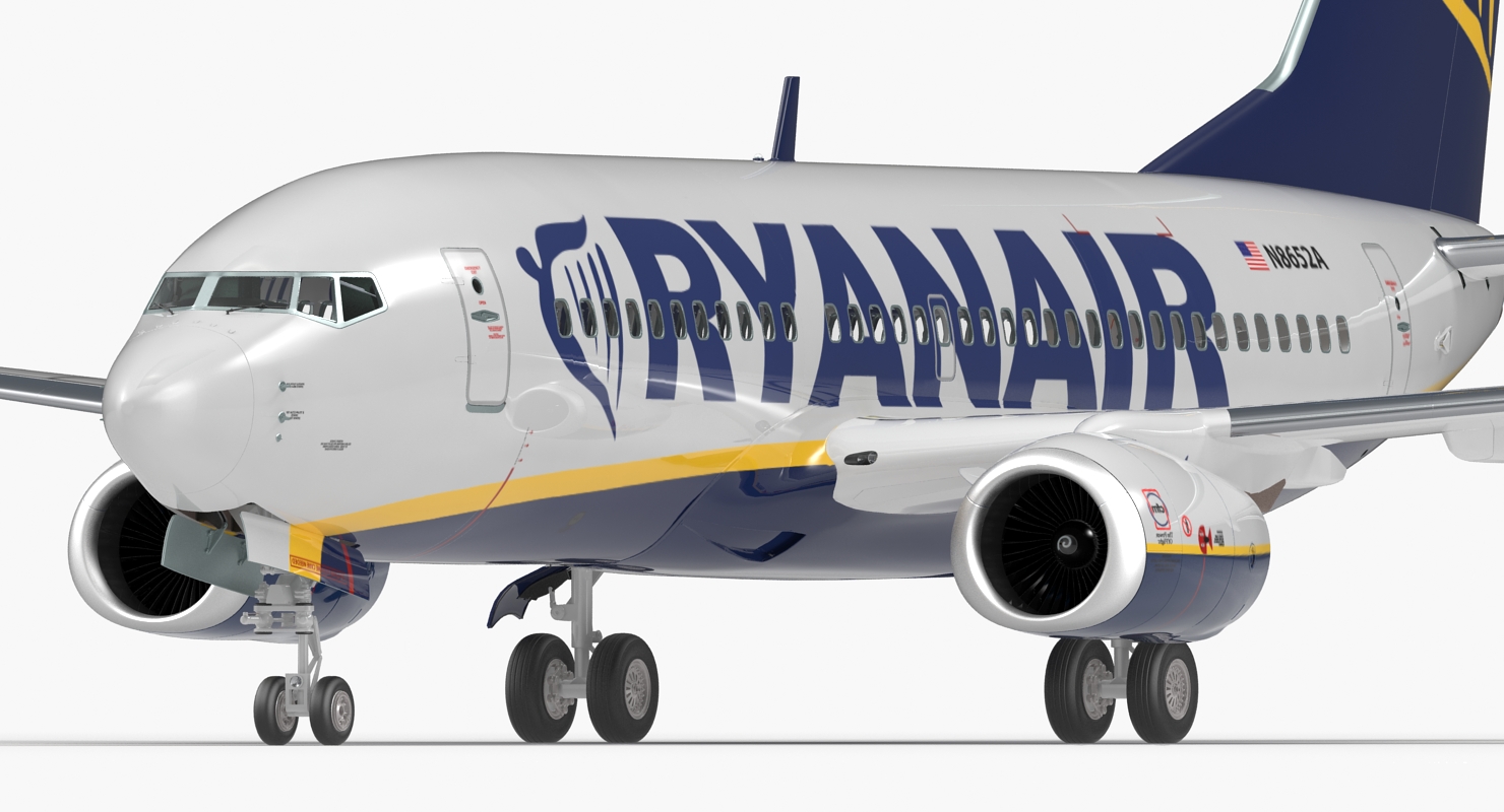 Boeing 737 700 Ryanair Rigged 3D model