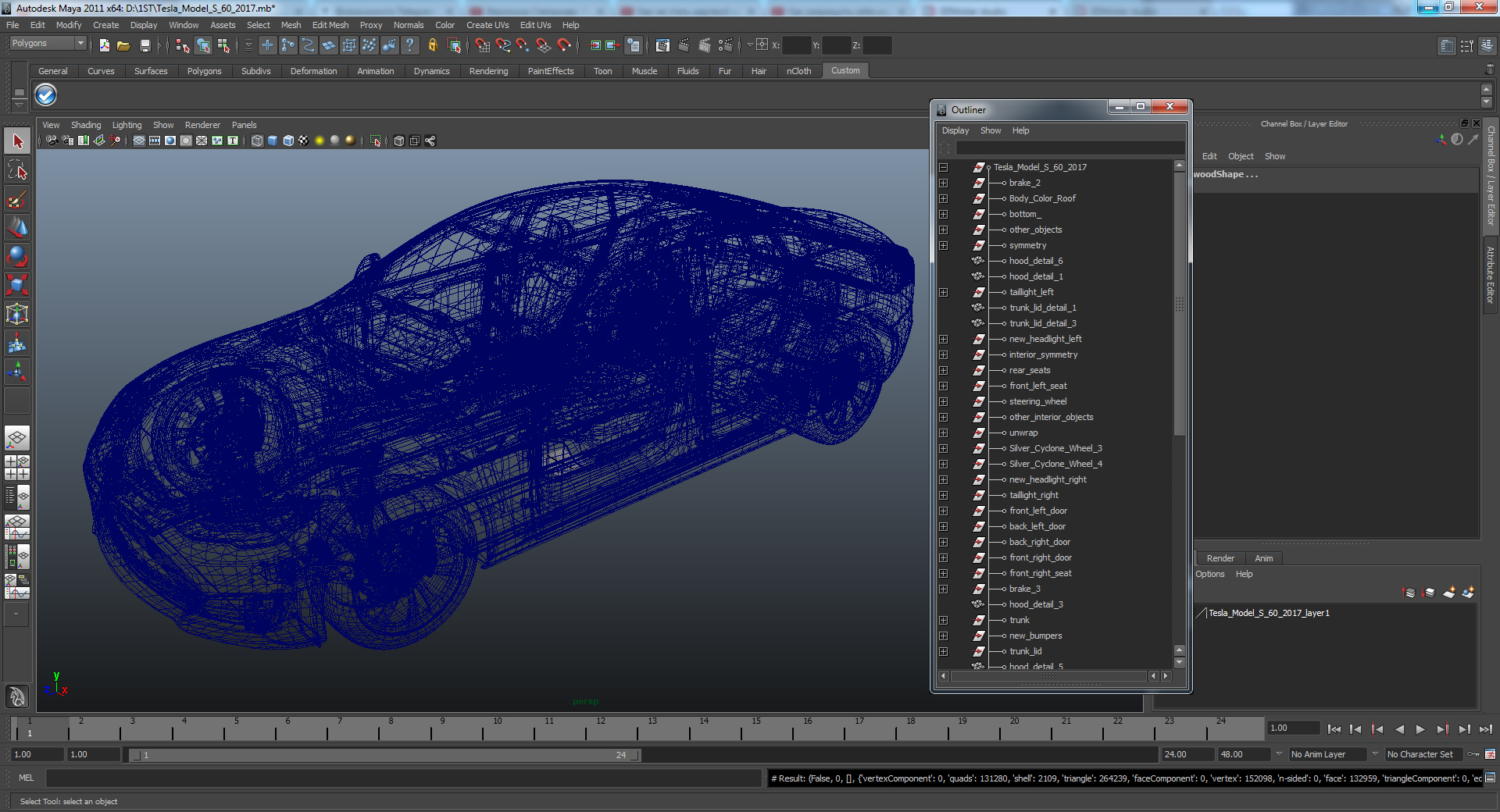 3D Tesla Model S 60 2017