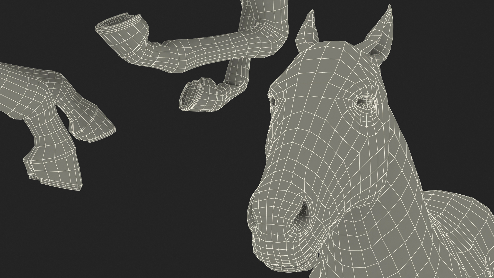 3D Gallop Black Horse model