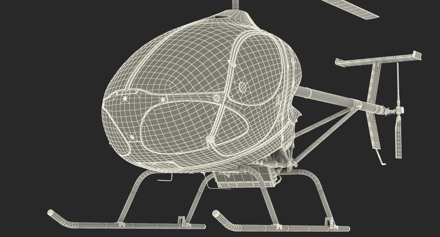 Sport Helicopter Cicare 8 Rigged 3D