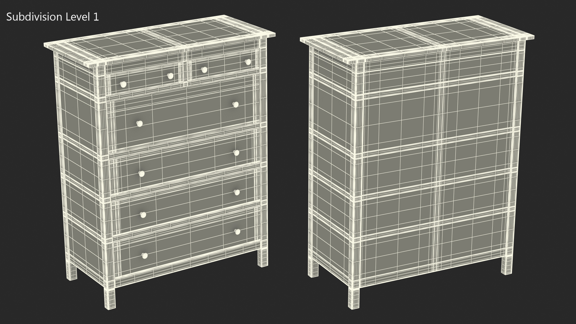 6 Drawer Ikea Chest Dark Gray 3D model