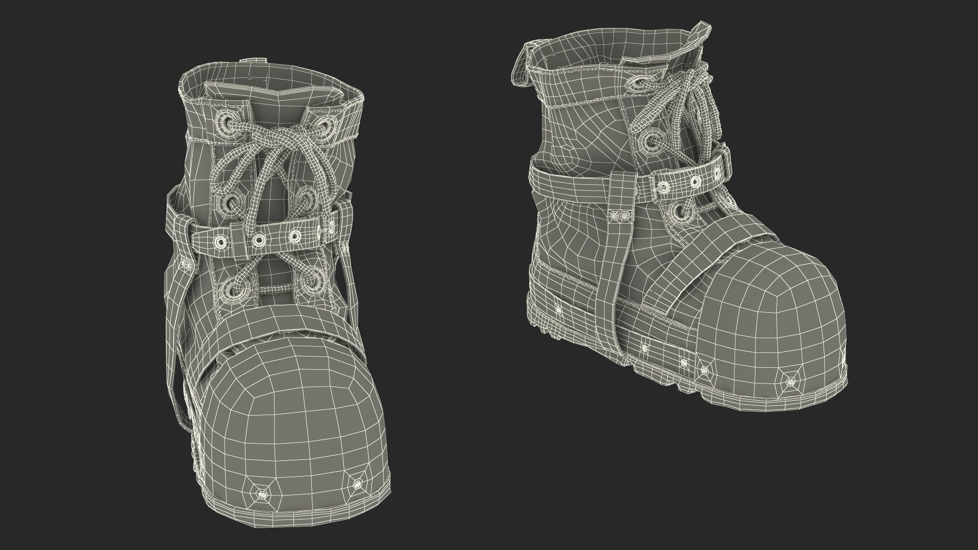 Old Vintage Diving Boots 3D model