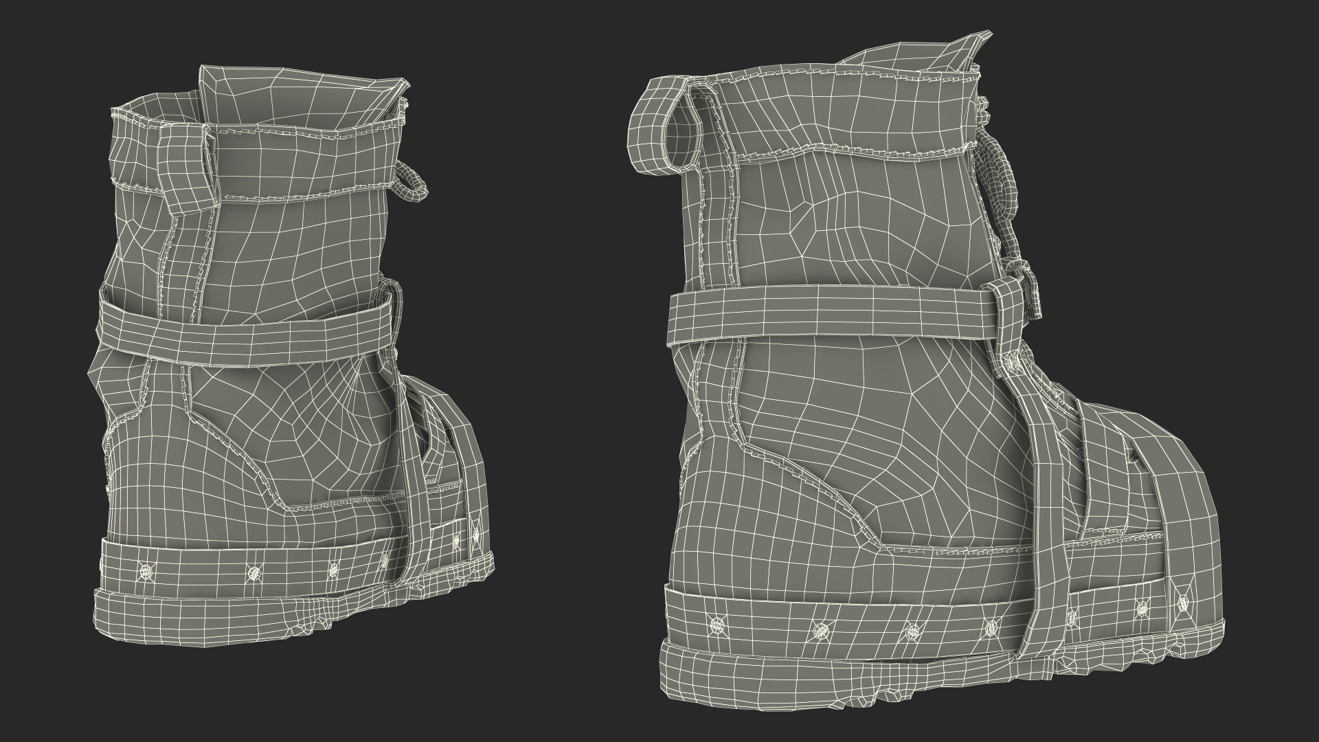 Old Vintage Diving Boots 3D model