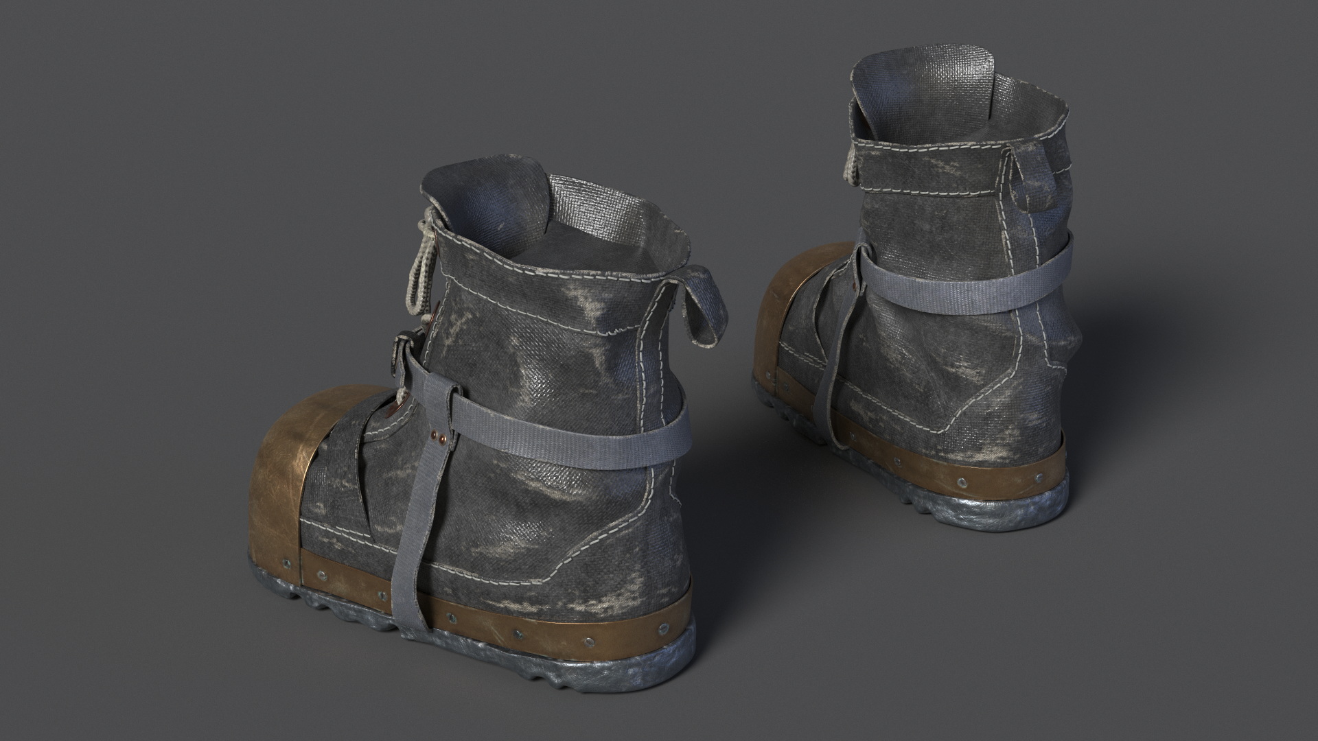 Old Vintage Diving Boots 3D model