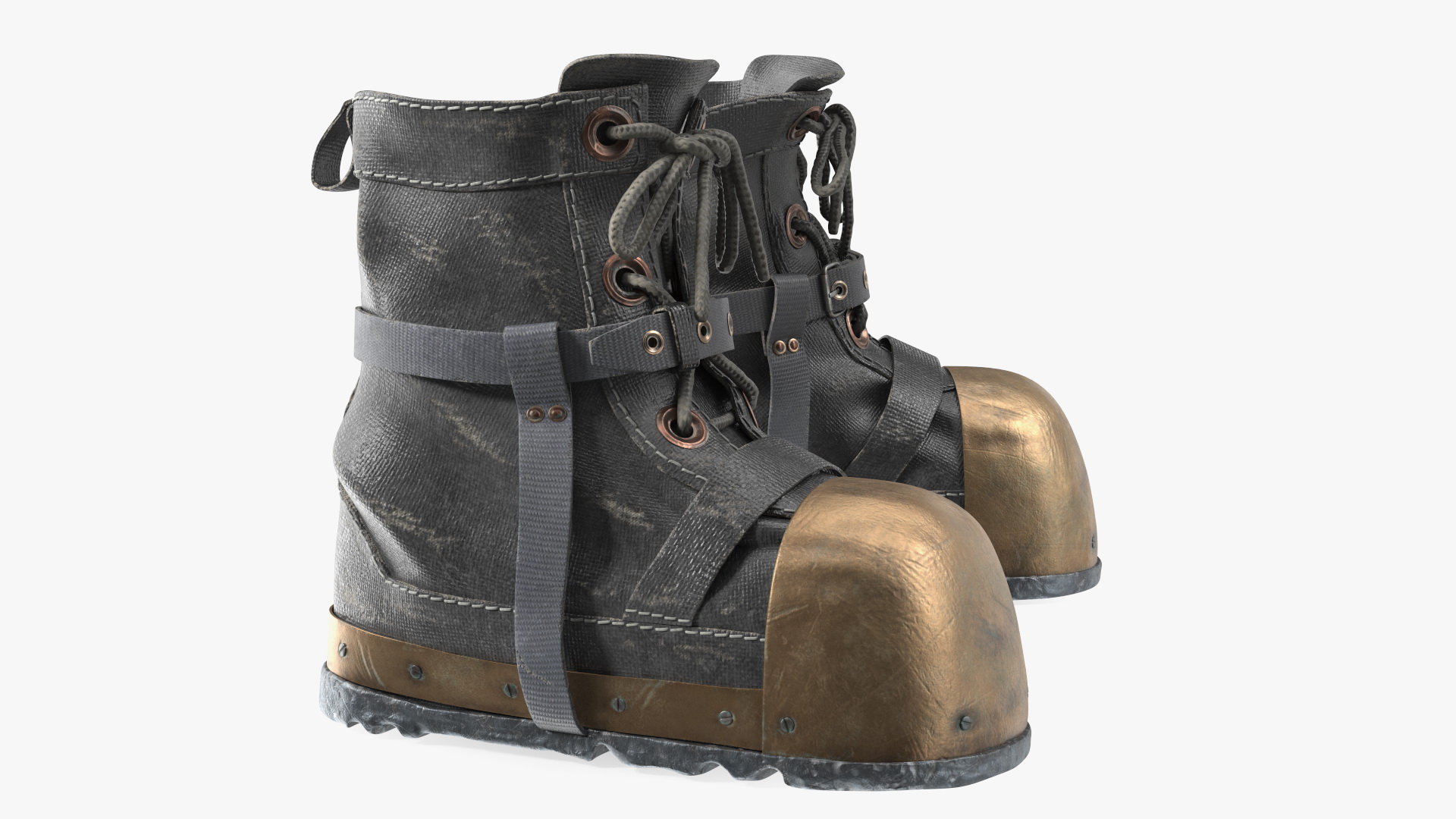 Old Vintage Diving Boots 3D model