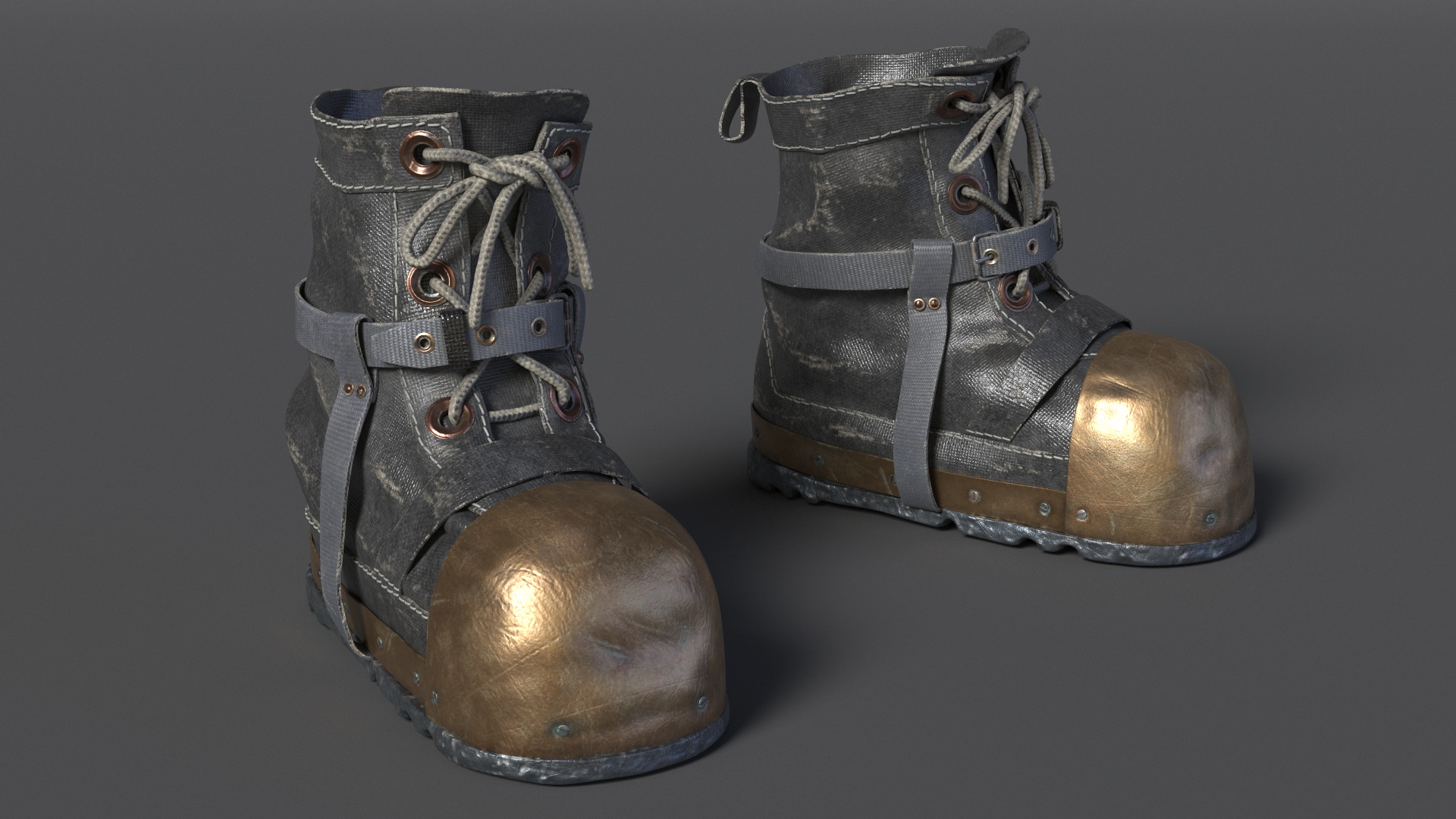 Old Vintage Diving Boots 3D model