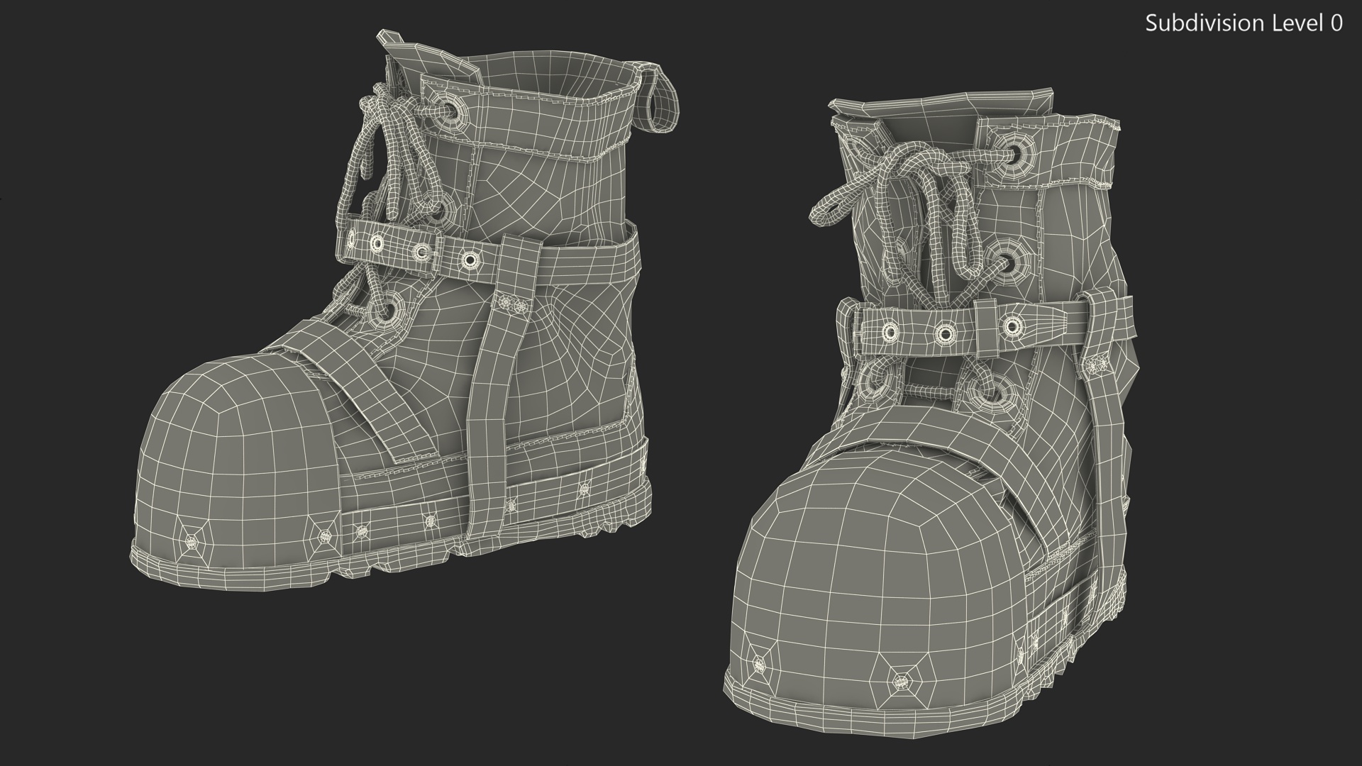 Old Vintage Diving Boots 3D model