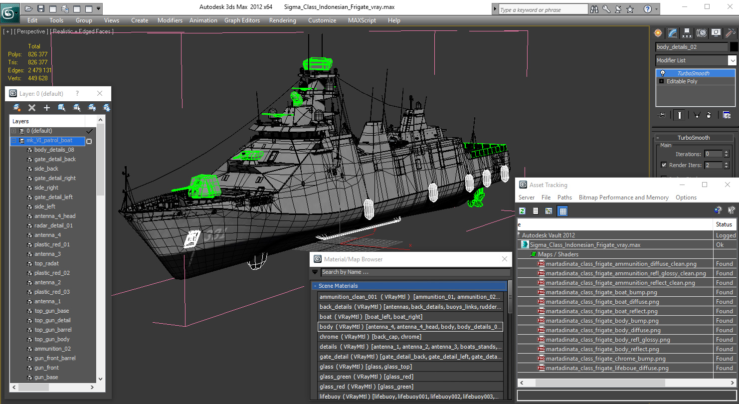 3D model Sigma Class Indonesian Frigate