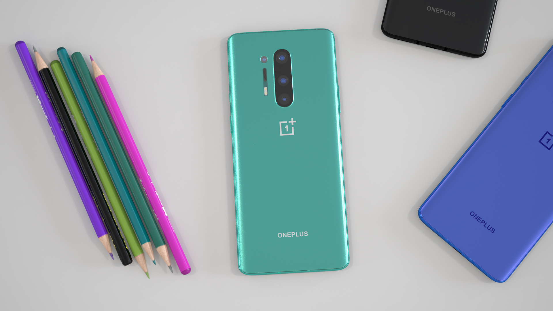 OnePlus 8 Pro Glacial Green 3D