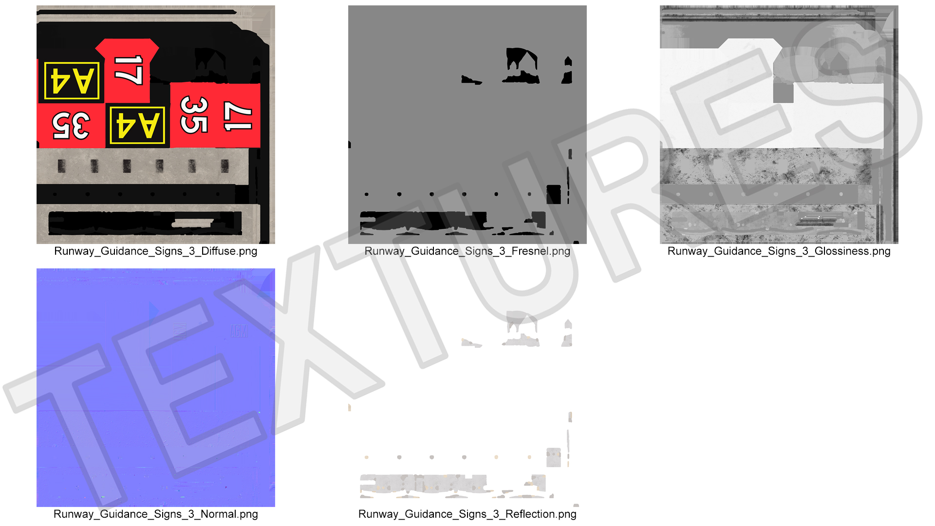 Airfiled Runway Guidance Sign 3D model