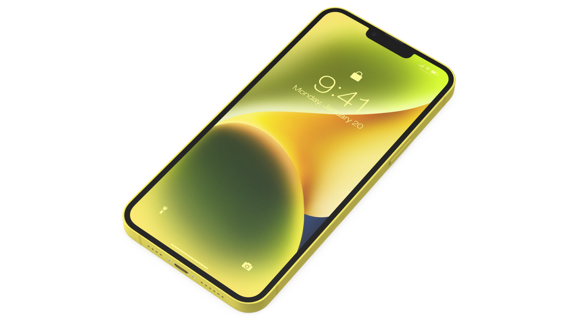 3D iPhone 14 Plus Yellow